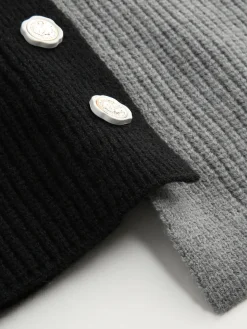 COMMENSE Patchwork Cable Knit Contrast Stitch Cardigan* Cardigans|Sweaters & Cardigans