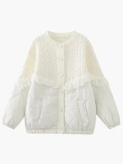 COMMENSE Patchwork Cable Knit Quilted Coat* Outerwear|Coats