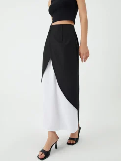 COMMENSE Patchwork Split Maxi Skirt* Skirts|Bottoms
