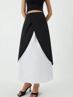 COMMENSE Patchwork Split Maxi Skirt* Skirts|Bottoms