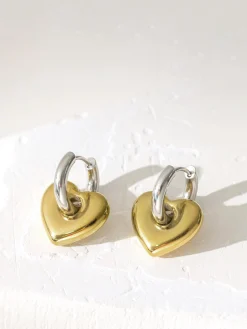 COMMENSE 1pc Contrast Heart Drop Earring* Accessories