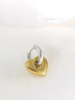 COMMENSE 1pc Contrast Heart Drop Earring* Accessories