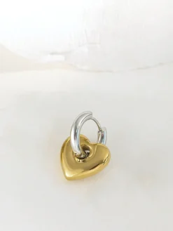 COMMENSE 1pc Contrast Heart Drop Earring* Accessories