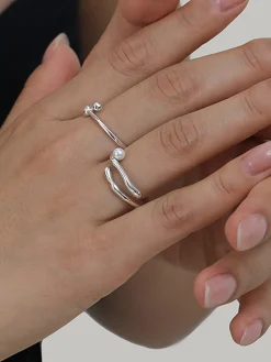 COMMENSE 1pc Faux Pearl Open Hoop Ring* Rings & Bracelets|Accessories