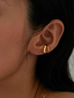 COMMENSE 1pc Irregular Double Layer Hoop Ear Clip* Earrings|Accessories