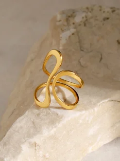 COMMENSE 1pc Irregular Whirl Open Ring* Rings & Bracelets|Accessories