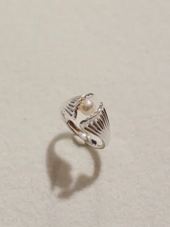 COMMENSE 1pc Pearl In Shell Open Ring* Rings & Bracelets|Accessories