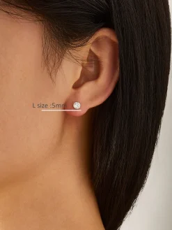 COMMENSE 1pc Shinny Zircon Stud Earrings* Earrings|Accessories