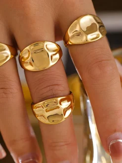 COMMENSE 1pc Tunnel Curved Open Ring* Rings & Bracelets|Accessories