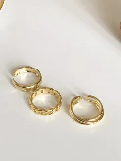 COMMENSE 3pcs en Tunnel Twisted Hoop Ring* Rings & Bracelets|Accessories