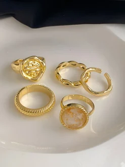 COMMENSE 5pcs High-End en Hoop Ring* Rings & Bracelets|Accessories