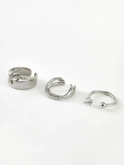 COMMENSE 3pcs Open Hoop Ring* Rings & Bracelets|Accessories