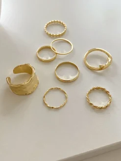 COMMENSE 8pcs Simple Ring* Rings & Bracelets|Accessories