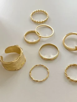 COMMENSE 8pcs Simple Ring* Rings & Bracelets|Accessories