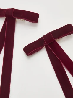 COMMENSE 2pcs Velvet Bow Hair Clip* Hair Claws & Hats|Accessories
