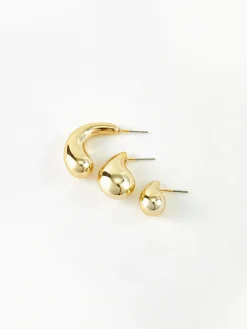 COMMENSE 3pcs Water Drop Stud Earrings* Earrings|Accessories