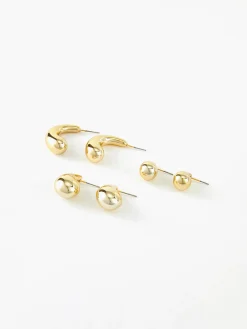 COMMENSE 3pcs Water Drop Stud Earrings* Earrings|Accessories