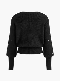 COMMENSE Pearl Beaded Cinched Sweater* Sweater Tops|Sweaters & Cardigans