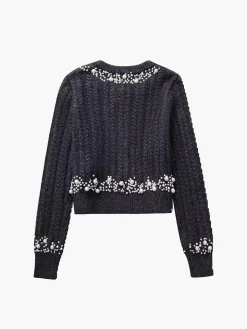 COMMENSE Pearl Beaded Long Sleeve Knit Top* Knitwear|Tops