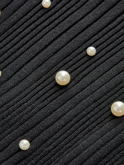 COMMENSE Pearl Beaded Stretch Sweater Vest* Sweater Vests|Sweaters & Cardigans