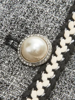 COMMENSE Pearl Button Split Crop Vest* Outerwear|Crop Tops