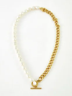 COMMENSE Pearl Chunky Chain Lariat Necklace* Necklaces|Accessories