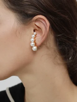 COMMENSE Pearl Clip Earrings With Spacer* Earrings|Accessories