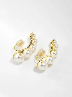 COMMENSE Pearl Clip Earrings With Spacer* Earrings|Accessories
