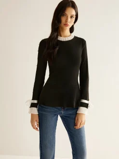 COMMENSE Pearl Decor Panel Pleated Blouse* Blouses & Shirts|Tops
