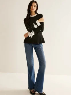 COMMENSE Pearl Decor Panel Pleated Blouse* Blouses & Shirts|Tops
