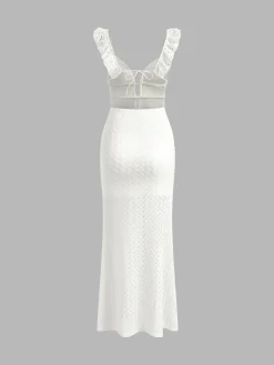 COMMENSE Pearl Keyhole Neckline Cami Long Dress* Casual Dresses|Summer Dresses