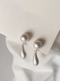 COMMENSE Pearl Water Drop Charm Earrings* Earrings|Accessories