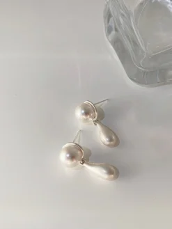 COMMENSE Pearl Water Drop Charm Earrings* Earrings|Accessories