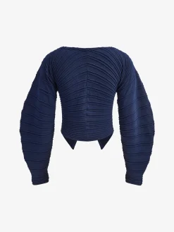 COMMENSE Pebble Pleated Button Knit Top* Sweater Tops|Sweaters & Cardigans