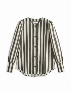 COMMENSE Pinstripe Button Long Sleeve Blouse* Blouses & Shirts|Tops