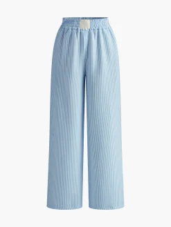 COMMENSE Pinstripe Wide-Leg Long Pants* Bottoms