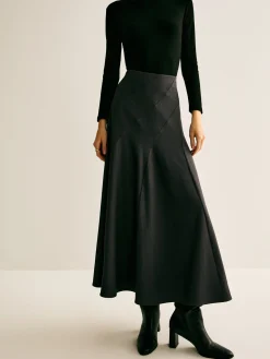 COMMENSE Piping Pleated Zipper Skirt* Skirts|Bottoms
