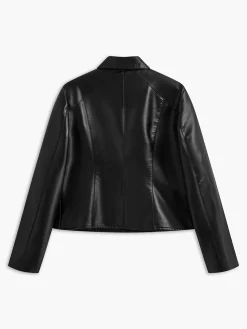 COMMENSE Piping Rivet Button PU Leather Jacket* Outerwear|Jackets