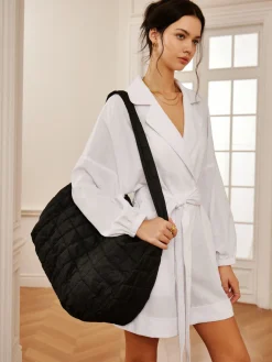 COMMENSE Plaid Large Puffer Shoulder Cloud Bag* Bags|Accessories