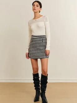 COMMENSE Plaid Tweed Mini Skirt* Skirts|Bottoms