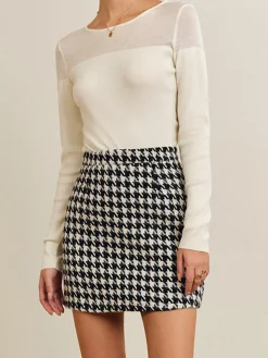 COMMENSE Plaid Tweed Mini Skirt* Skirts|Bottoms