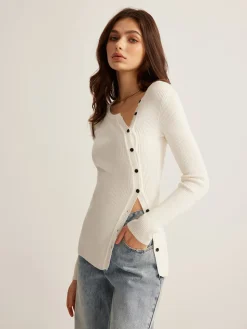 COMMENSE Plain Asymmetrical Breasted Sweater* Sweater Tops|Sweaters & Cardigans