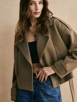 COMMENSE Plain Belted Warm Jacket* Outerwear|Jackets