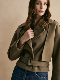 COMMENSE Plain Belted Warm Jacket* Outerwear|Jackets