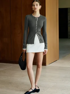 COMMENSE Plain Button Knit Cardigan* Cardigans|Sweaters & Cardigans