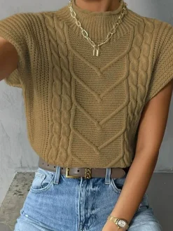 COMMENSE Plain Cap Sleeve Sweater Vest* Sweater Vests|Sweaters & Cardigans