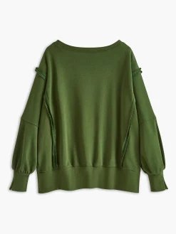 COMMENSE Plain Cotton Split Sweatshirt* Sweatshirts & Hoodies|Tops