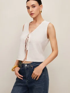 COMMENSE Plain Crochet Split Vest* Sweater Vests|Sweaters & Cardigans