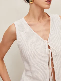 COMMENSE Plain Crochet Split Vest* Sweater Vests|Sweaters & Cardigans