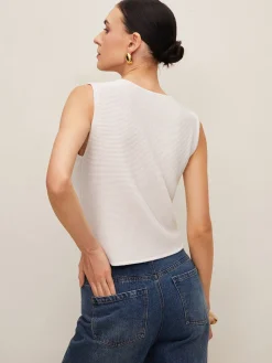 COMMENSE Plain Crochet Split Vest* Sweater Vests|Sweaters & Cardigans